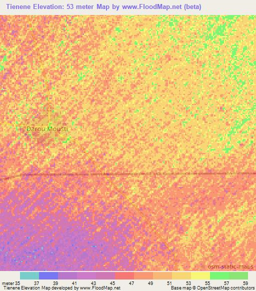 Tienene,Senegal Elevation Map
