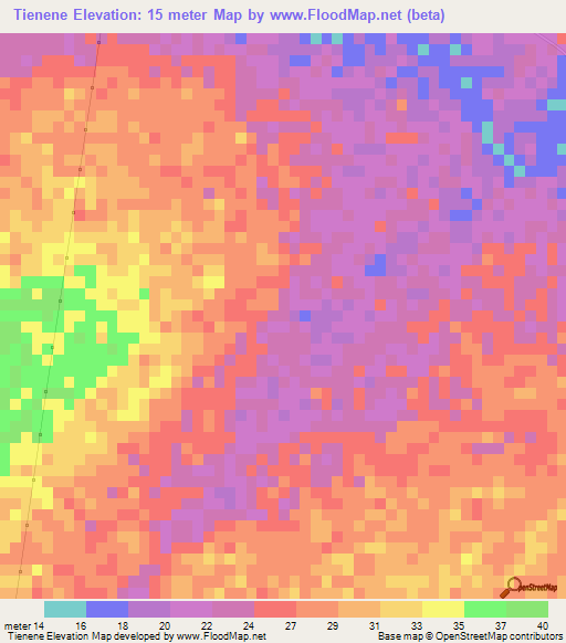 Tienene,Senegal Elevation Map