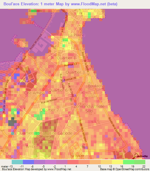 Boul'aos,Djibouti Elevation Map