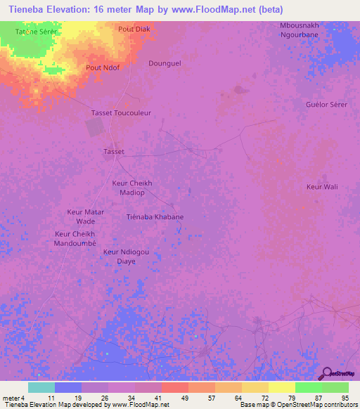 Tieneba,Senegal Elevation Map