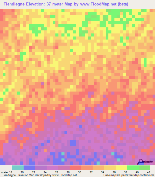 Tiendiegne,Senegal Elevation Map