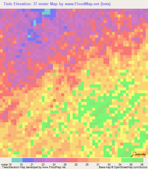 Tiele,Senegal Elevation Map