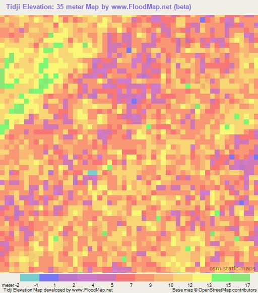 Tidji,Senegal Elevation Map