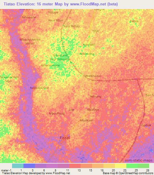 Tiatao,Senegal Elevation Map