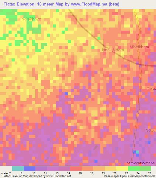 Tiatao,Senegal Elevation Map