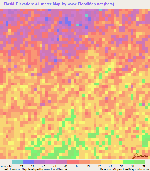 Tiaski,Senegal Elevation Map