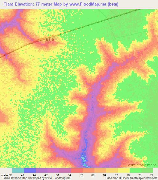 Tiara,Senegal Elevation Map