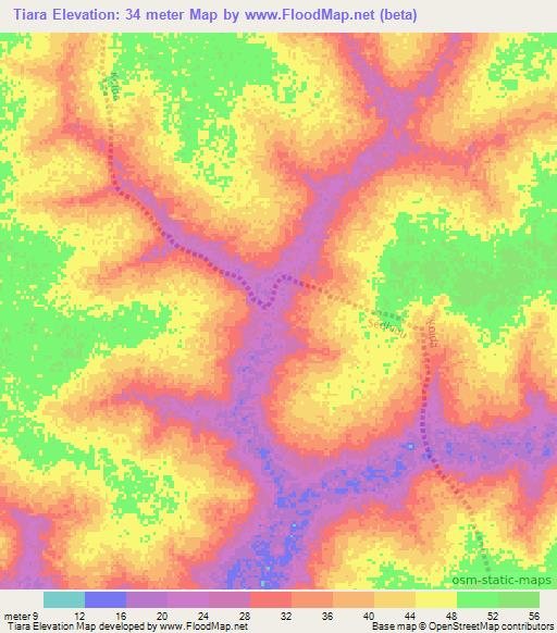 Tiara,Senegal Elevation Map