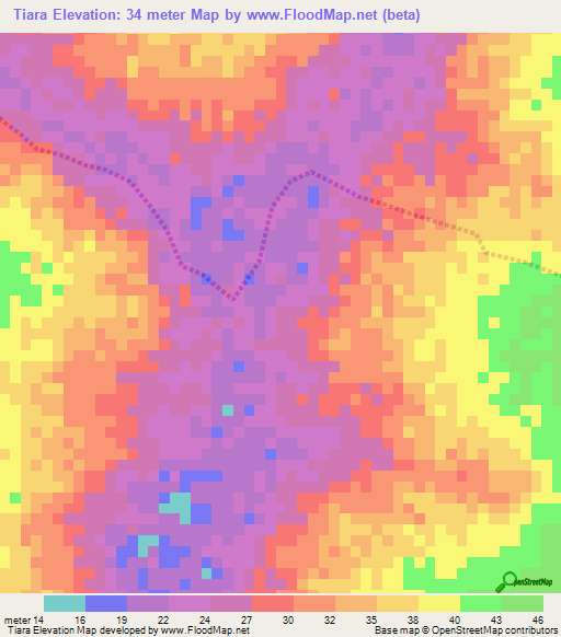 Tiara,Senegal Elevation Map