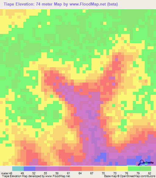 Tiape,Senegal Elevation Map