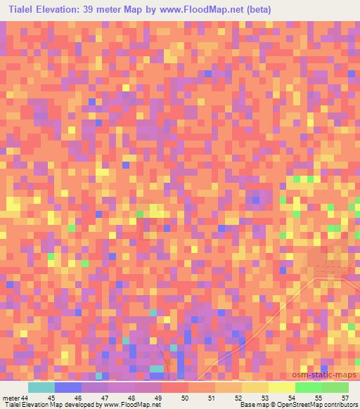 Tialel,Senegal Elevation Map