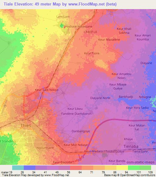 Tiale,Senegal Elevation Map