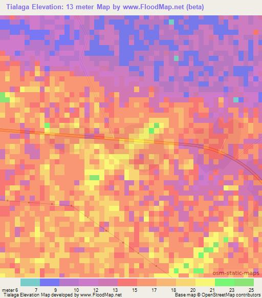 Tialaga,Senegal Elevation Map