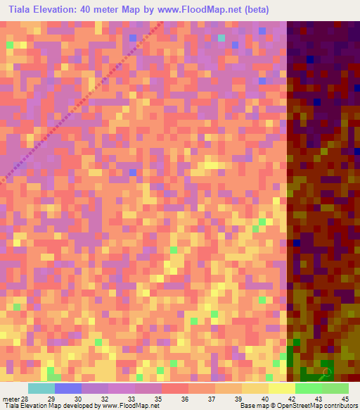 Tiala,Senegal Elevation Map