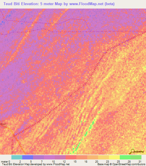 Teud Biti,Senegal Elevation Map