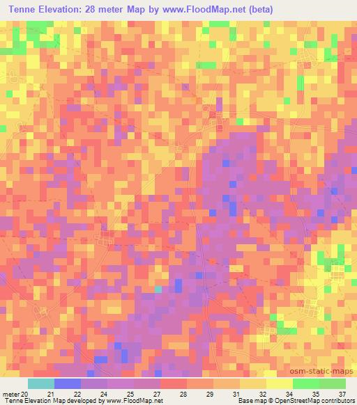 Tenne,Senegal Elevation Map