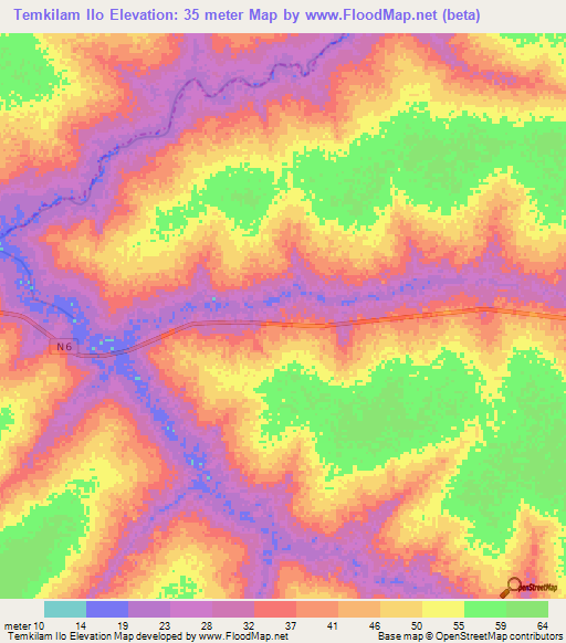 Temkilam Ilo,Senegal Elevation Map