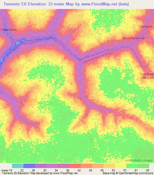 Temento Eli,Senegal Elevation Map