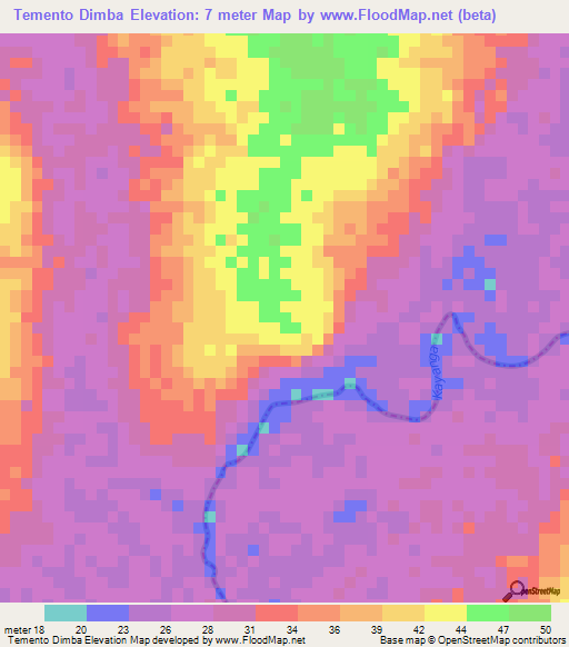 Temento Dimba,Senegal Elevation Map