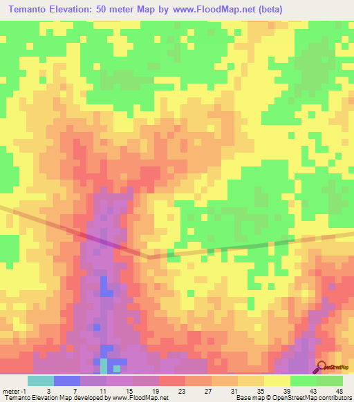 Temanto,Senegal Elevation Map