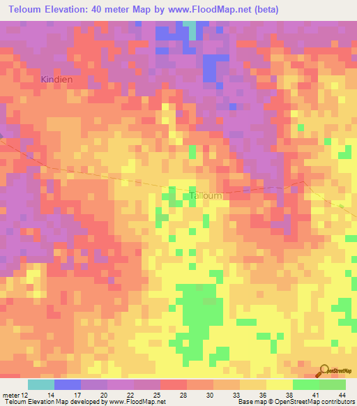 Teloum,Senegal Elevation Map