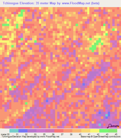Tchinngue,Senegal Elevation Map