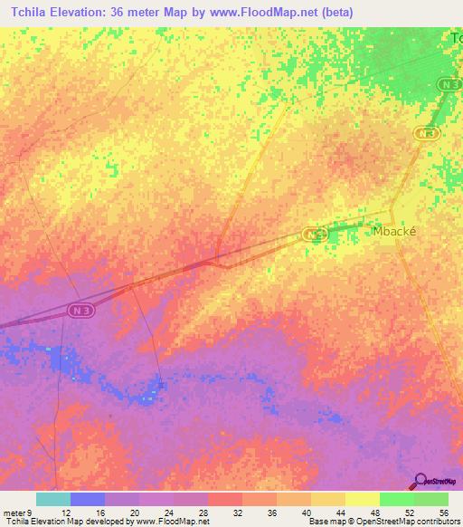 Tchila,Senegal Elevation Map