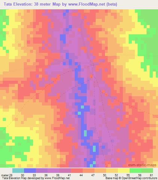 Tata,Senegal Elevation Map