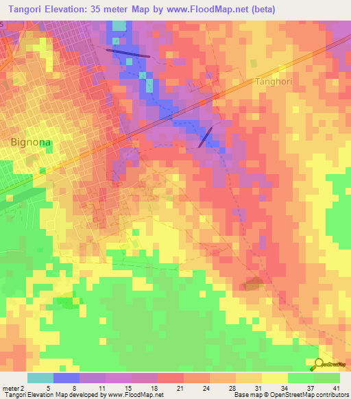 Tangori,Senegal Elevation Map