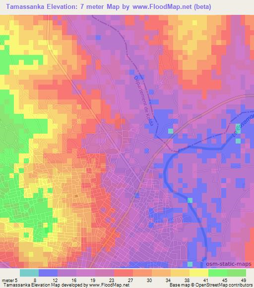 Tamassanka,Senegal Elevation Map