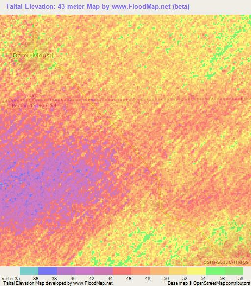 Taltal,Senegal Elevation Map