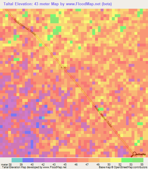 Taltal,Senegal Elevation Map