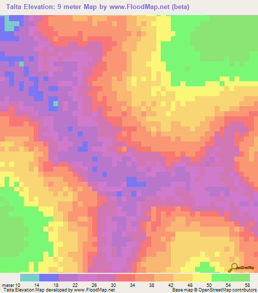 Talta,Senegal Elevation Map