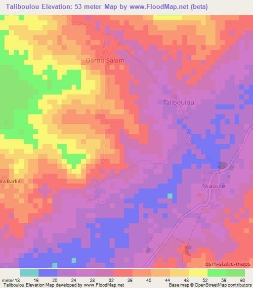 Taliboulou,Senegal Elevation Map