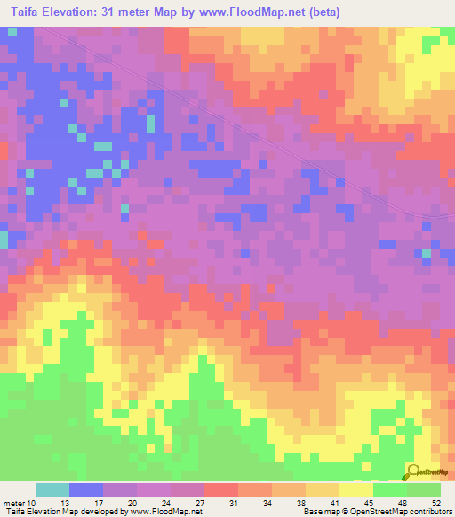 Taifa,Senegal Elevation Map