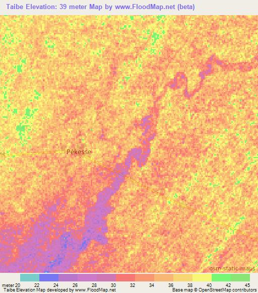 Taibe,Senegal Elevation Map