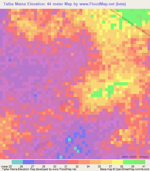 Taiba Mama,Senegal Elevation Map