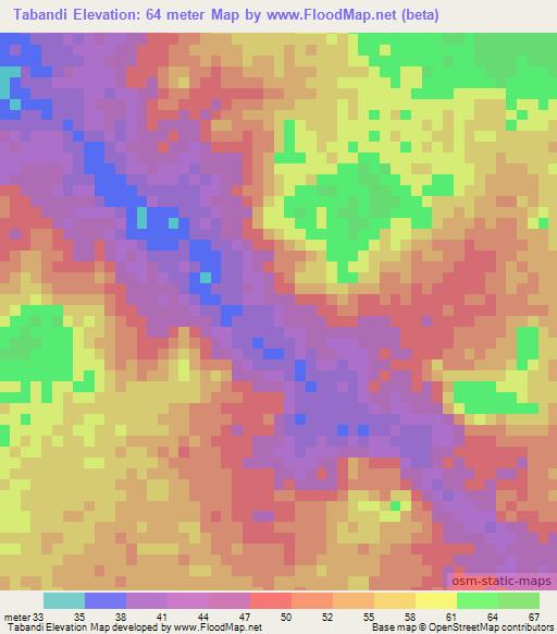 Tabandi,Senegal Elevation Map