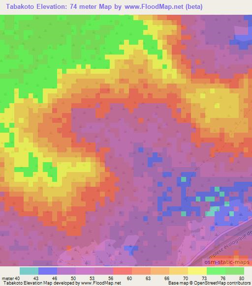 Tabakoto,Senegal Elevation Map