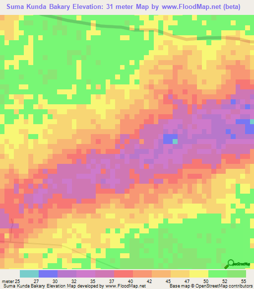 Suma Kunda Bakary,Senegal Elevation Map