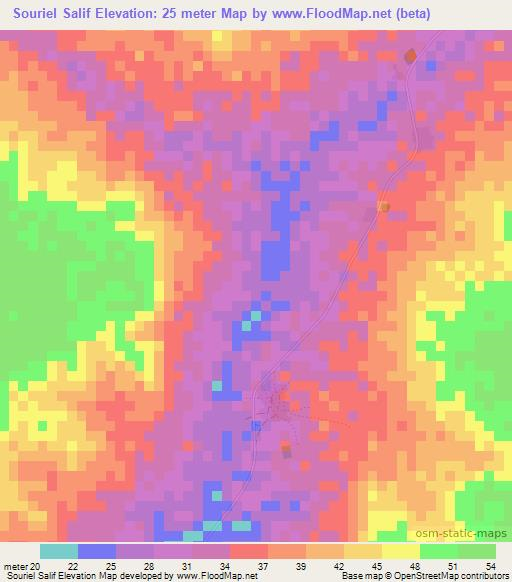 Souriel Salif,Senegal Elevation Map