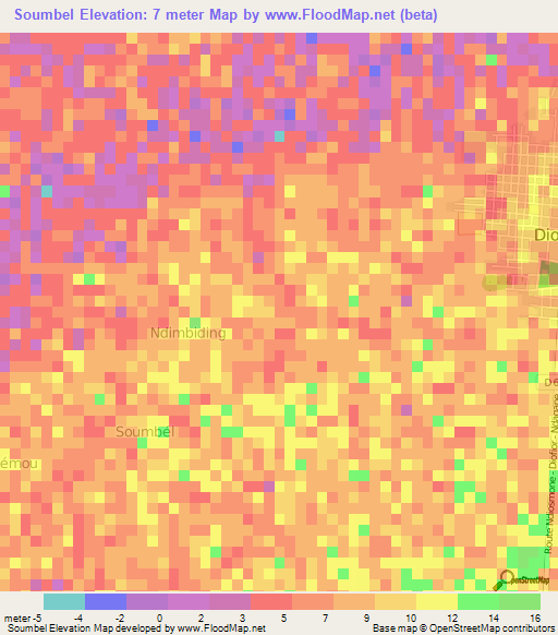 Soumbel,Senegal Elevation Map