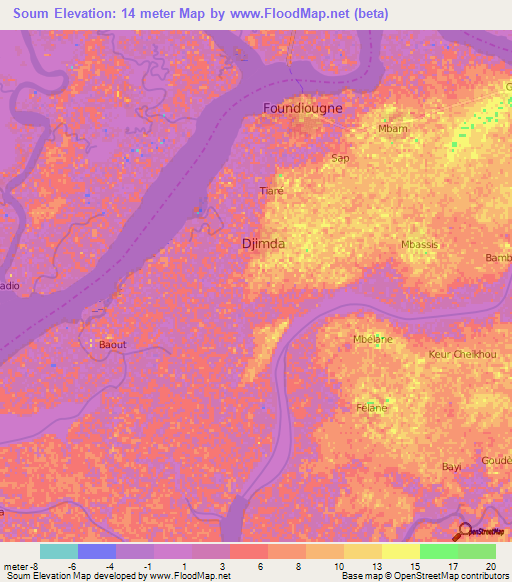 Soum,Senegal Elevation Map
