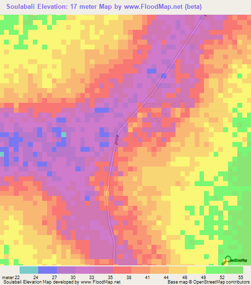 Soulabali,Senegal Elevation Map