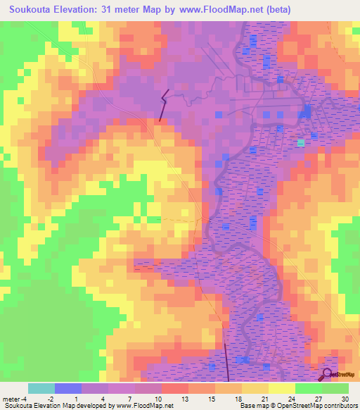 Soukouta,Senegal Elevation Map