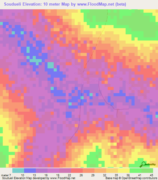 Soudueli,Senegal Elevation Map