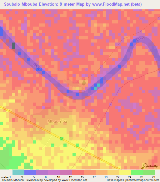 Soubalo Mbouba,Senegal Elevation Map