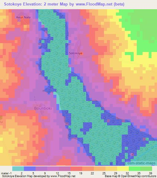 Sotokoye,Senegal Elevation Map