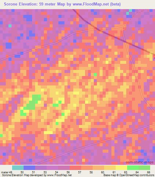 Sorone,Senegal Elevation Map