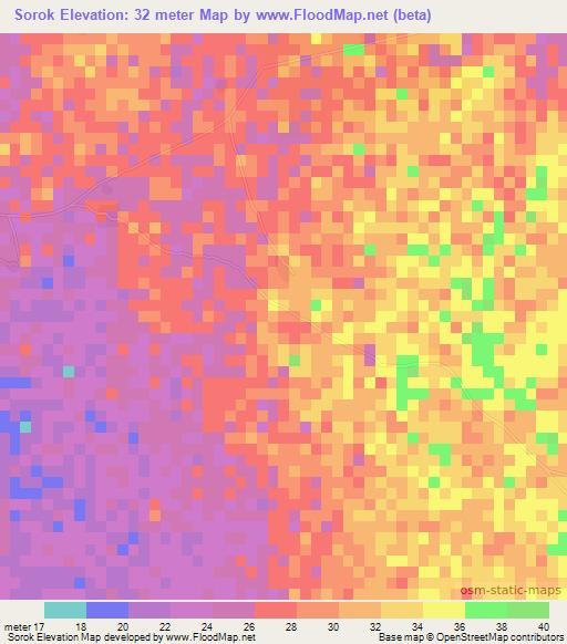 Sorok,Senegal Elevation Map